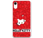 Funda original compatible con iPhone XR con un diseño de Hello Kitty Patron Lazos Rojos