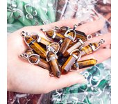 Natural Stone Crystal Hexagonal Point Pendants Quartz Bullet Hexagonal Pendulum Reiki Chakra DIY Jewelry Necklace Accessories