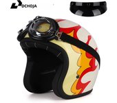 DOT Approved Vintage Motorcycle Helmet 3/4 Open Helmet Scooter Capacetes Motorcycle Equipment