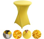 High End Hotel Wedding Decoration Solid Color Cocktail Four Corner Bar Set Elastic Table Set Circular Tablecloth