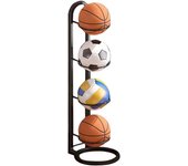Estante de Almacenamiento de Pelotas, Soporte de Exhibición Vertical, Soporte Balon Futbol, 4 Niveles Verticales de Bala, estante de almacenamiento desmontable para pelotas de metal, para Baloncesto, Fútbol Y Voleibol