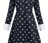 Disfraz de miércoles de AmzApparel para niñas, disfraz de cosplay, disfraces de Halloween, vestidos de princesa de manga larga para niños, ropa