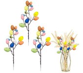 Easter Egg Decorations, 3 Pcs Artificial Branch, Aritificial Flower Bouquet for DIY Holiday, Vase, Home, Decor, Part