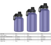 Botella Termo de Maple Inoxidable 1 Litro Deportiva (10 Colores) - Botella de Agua Térmica Reutilizable | Sin BPA | Keeps 24H Frio / 12H Caliente | Termo y Hermética - Doble Pantalla a Prueba de Fugas (YD550 YD1000 999 1199)
