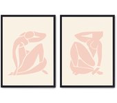 Set de 2 cuadros calidad premium con marco de madera - 30x40 cm o 50x70 cm - POSTER LAB