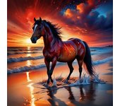 HUACAN Diamond Painting Horse Wall Stickers Picture Rhinestones Mosaic Full Square Round Animal Complete Kit Home Decoration