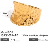 Anillos de acero inoxidable chapados en oro de 18 quilates, resistentes al agua, sin decoloración, anillos abiertos, regalo de joyería para fiestas del Día de San Valentín