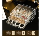 Jewelry box 5 drawers, transparent jewelry box rings, necklaces, earrings, bracelets, display boxes for ladies and girls gifts