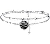 Bracelet Femmes Argent 925, Bracelet Femme Réglable 17+4cm - Fête des Mères Saint Valentin Cadeau - Avec Boîte Cadeau argent-Trèfle à quatre feuilles