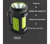 LED Strong Searchlight Flashlight Portable Hand Lamp Rechargeable 2 Lighting Modes Emergency Hiking Camping Energe Saving Torch
