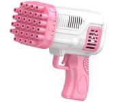 Pistola de burbujas portátil de 32 agujeros juguete infantil Gatling máquina de burbujas eléctricas poroso