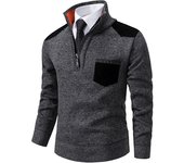 Pullover Men Sweater Cashmere Thick Polo Shirts Korean Half Zipper Cold Blouse Stand Collar Autumn Winter Outerwear Luxury Cloth