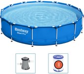 VidaXL Piscina desmontable Steel Pro Bestway 8680L con depuradora azul Ø396x84 cm