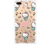 Funda original compatible con iPhone 7 Plus o iPhone 8 Plus con un diseño de Hello Kitty patron stickers