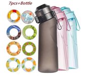 Flavored Water Bottle With 7 Flavor Pods Air Water Up Bottle Frosted Black 650ml Air Starter Up Set Water Cup For Camping Sports