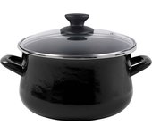 Magefesa Olla Negra con Tapa de Vidrio 24 Cm - Alta Calidad