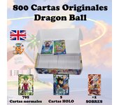 MEGA Pack 800 Cartas + 5 Cartas HOLO + 2 Sobres - Regalo ideal niños, cumpleaños - Cartas Dragon Ball Original Sellado Tcg Jcc