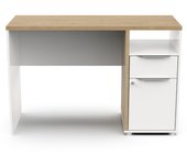 Miroytengo Conjunto Muebles Oficina Moderna Acces Escritorio y Librería En Roble Hamilton y Blanco Mate