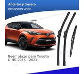 LHD Front Rear Windshield Wiper Blades For Toyota C-HR CHR C HR 2016-2023 3pc Windscreen Window Accessories 2017 2018 2019 2020