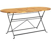 Mesa de jardín madera maciza de acacia ovalada 160x85x74 cm