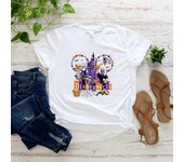 Disney Cartoon Happy Halloween Costume Jack Skellington Mickey Print Women's Magic Kingdom Fashion Disney Holiday T-Shirt