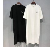 Women's Summer New Short Sleeved T-shirt Dress Loose Mid Length Over Knee Dress