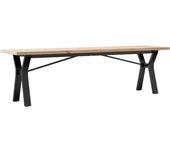 vidaXL Mesa centro marco Y madera maciza pino y hierro 160x40x45,5 cm Mesita de Salón o Comedor o Auxiliar Mesa de Café Meuble Salón