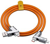 4 In 1 120W USB Type C to Type C Cable for Honor Huawei 3 IN 1 PD 100W Fast Charging Data Cable for iPhone 15 Pro Max 1M/1.5M/2M