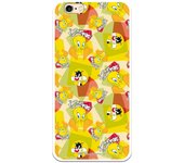 Funda original compatible con iPhone 6 o 6S con un diseño de Sylvestre y Piolin Patron amarillo