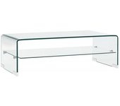 vidaXL Mesa de centro de vidrio templado transparente 50x45x33 cm, 98x45x31 cm, Mesita de Salón o Comedor o Auxiliar Mesa de Café Meuble Salón