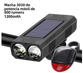800 LM Solar Bike Light Set LED Bicycle Lights Horn MTB Cycling Headlight USB Charging Flashlight Bike Accessories