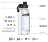 Botella Termo de Maple Inoxidable 1 Litro Deportiva (10 Colores) - Botella de Agua Térmica Reutilizable | Sin BPA | Mantiene 24H Frio / 12H Caliente | Termo y Hermética - Doble Pantalla a Prueba de Fugas (YD550 YD1000 999 1199)