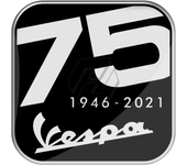 For Vespa GTS Sprint Primavera 75th 75 Years Young Anniversary Decals 3D Resin Scooter Sticker