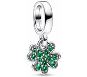 Charm colgante Pandora Trébol de Cuatro Hojas circonitas verdes
