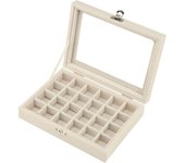 Joyero de terciopelo, Organizador de joyas para anillos, pendientes, Collares, Expositor de joyas, Caja de almacenamiento, vitrina de joyas con tapa para mujeres y niños.