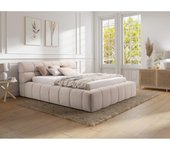 Vente-unique - Canapé abatible 160 x 200 cm - Tela - Beige - FORVIK