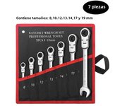 Flex Head Ratcheting Wrench Set,Combination Ended Spanner kits, Chrome Vanadium Steel Hand Tools Socket Key Ratchet Wrench set