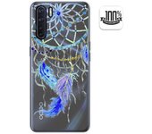 Tumundosmartphone Funda Gel Transparente para Oppo A91 diseño Plumas Dibujos