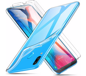Funda para Samsung Galaxy A20 (4G) Carcasa Gel TPU Silicona Transparente GTR + Protector Pantalla Cristal Templado Movilear