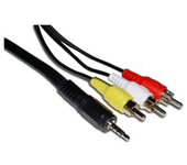 Cable Audio/Vídeo Cámara 3m (3X-Minijack-M / 3xRCA-M) - BeMatik