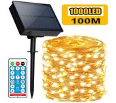 1000 LEDs LED Outdoor Solar Lamp String Lights 100 Meters Fairy Holiday Christmas Party Garland Solar Garden W