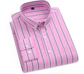 Men's Fashion Striped Long-sleeved Dress Shirts Korean New Brand Model Slim Youth Color Shirt Casual Plaid Campus Man Clothes