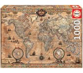 Educa - Puzzle de 1000 Piezas para Adultos | Mapamundi. Incluye Pegamento Fix Puzzle. A Partir de 14 años