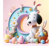 Cute Snoopy With Easter Egg Letters Diamond Painting Art 5d Diy Fantasy Cartoon Dog Alphabet Mosaic Cross Stitch Home Decor Gift