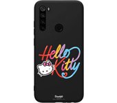 Funda original compatible con Xiaomi Redmi Note 8T Negro con un diseño de Hello Kitty Caligrafica
