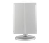 Espejo de Maquillaje con LED, Iluminado Espejo de Mesa Luz con Ampliación 1X / 2X / 3X Plegable Espejo de la Vanidad Rotación 180° Pantalla Táctil Espejo Cosmético para Hombre y Mujer