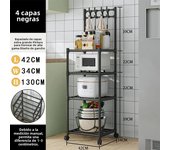 Kitchen Storage Shelf Multi-Layer Household Microwave Stove Rack with Pulley Kitchen Storage Cart Movable Household Floor Holder