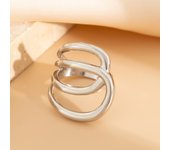 Lacteo 5 Styles Double-layer Smooth Wide Rings Trendy Fashion Cocktail Flat Ring Women Unique Creative Exaggerated Jewelry Gift