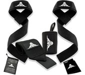 Bosmik Straps Gym - Muñequeras Gym - Set Correas Levantamiento de Pesas Muñequeras Crossfit - Powerlifting Straps - Regalo Gym - Hombres y Mujeres