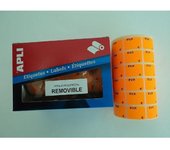 APLI ETIQUETA ROLLO FLUORESCENTE PVP/EURO 16X22 SIN COLECCION 11x8x8 Cms.